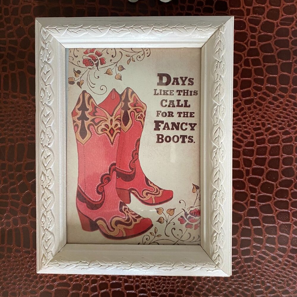 Framed Print Cowgirl Fancy Boots 7'x9'